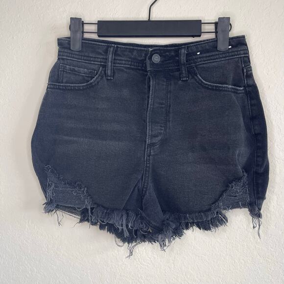 Hollister Curvy Ultra High-Rise Mom Short 3” Washed Black - Size 5/27 - Picture 1 of 5